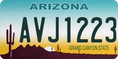 AZ license plate AVJ1223
