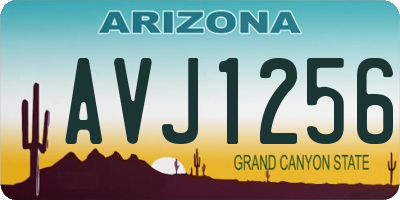 AZ license plate AVJ1256