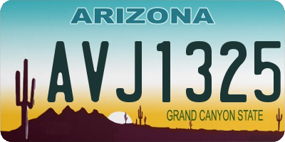 AZ license plate AVJ1325