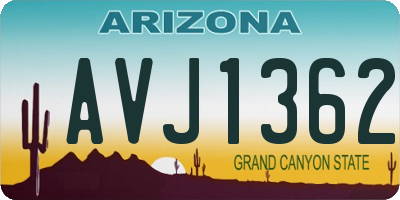 AZ license plate AVJ1362