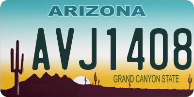 AZ license plate AVJ1408