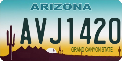 AZ license plate AVJ1420