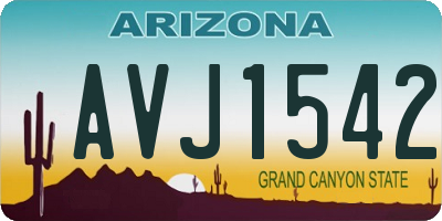 AZ license plate AVJ1542