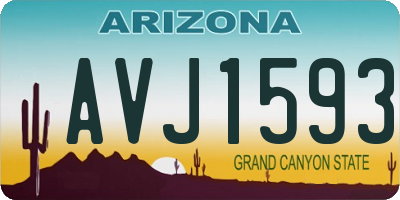 AZ license plate AVJ1593