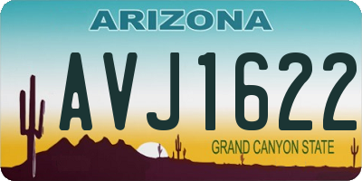AZ license plate AVJ1622