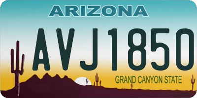 AZ license plate AVJ1850