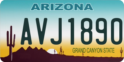 AZ license plate AVJ1890