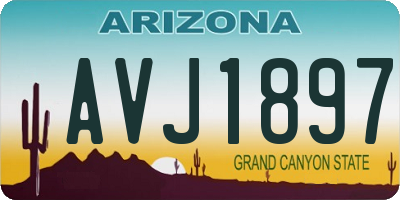 AZ license plate AVJ1897