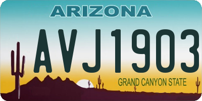 AZ license plate AVJ1903