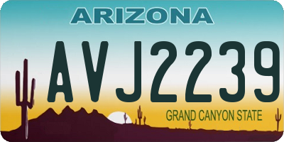 AZ license plate AVJ2239