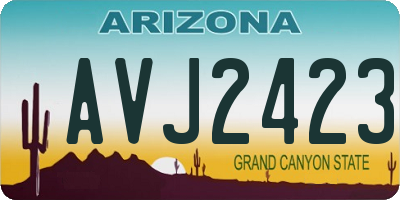 AZ license plate AVJ2423