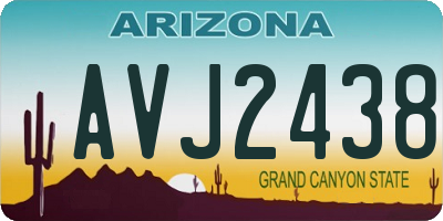 AZ license plate AVJ2438
