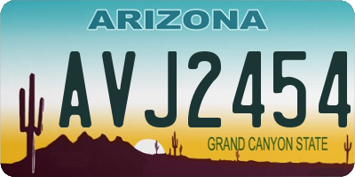 AZ license plate AVJ2454
