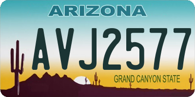 AZ license plate AVJ2577