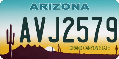 AZ license plate AVJ2579