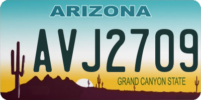 AZ license plate AVJ2709