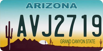 AZ license plate AVJ2719