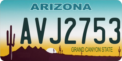 AZ license plate AVJ2753
