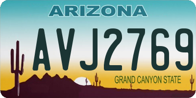 AZ license plate AVJ2769