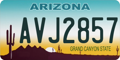 AZ license plate AVJ2857