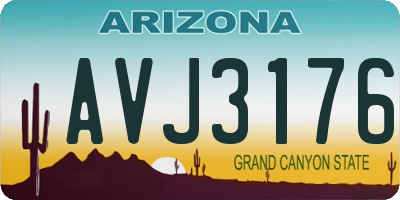 AZ license plate AVJ3176