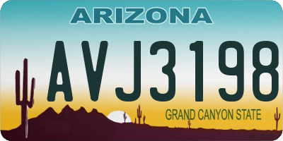 AZ license plate AVJ3198