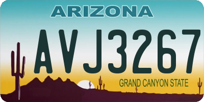 AZ license plate AVJ3267