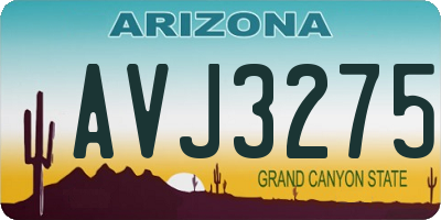 AZ license plate AVJ3275