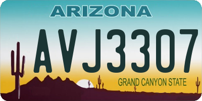 AZ license plate AVJ3307