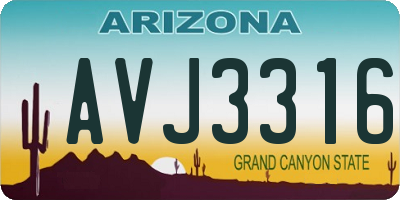 AZ license plate AVJ3316