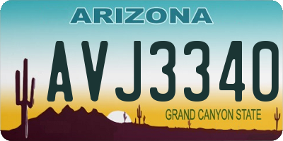 AZ license plate AVJ3340
