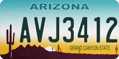 AZ license plate AVJ3412