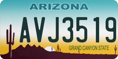 AZ license plate AVJ3519