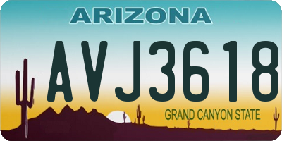 AZ license plate AVJ3618