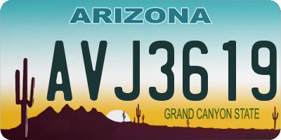 AZ license plate AVJ3619