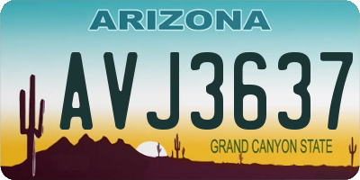 AZ license plate AVJ3637