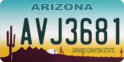 AZ license plate AVJ3681
