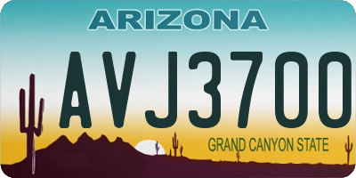 AZ license plate AVJ3700