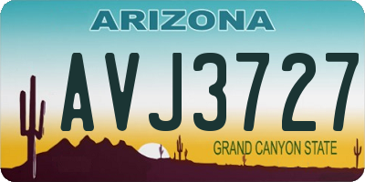 AZ license plate AVJ3727