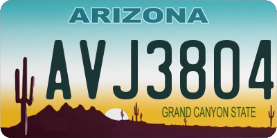 AZ license plate AVJ3804