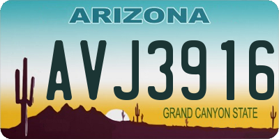 AZ license plate AVJ3916