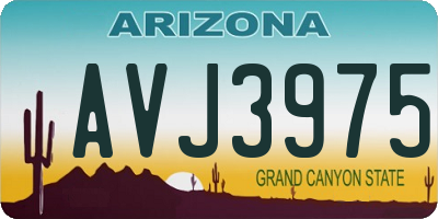 AZ license plate AVJ3975
