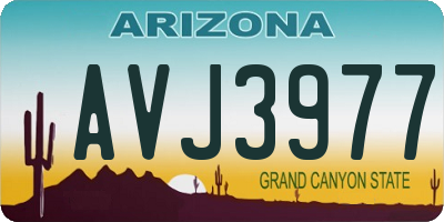 AZ license plate AVJ3977