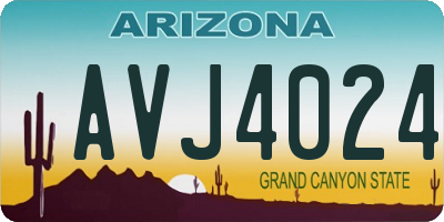 AZ license plate AVJ4024