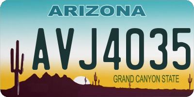 AZ license plate AVJ4035