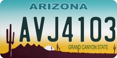 AZ license plate AVJ4103