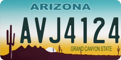 AZ license plate AVJ4124