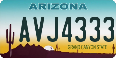 AZ license plate AVJ4333
