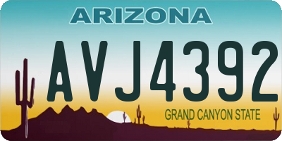 AZ license plate AVJ4392
