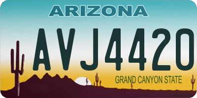 AZ license plate AVJ4420